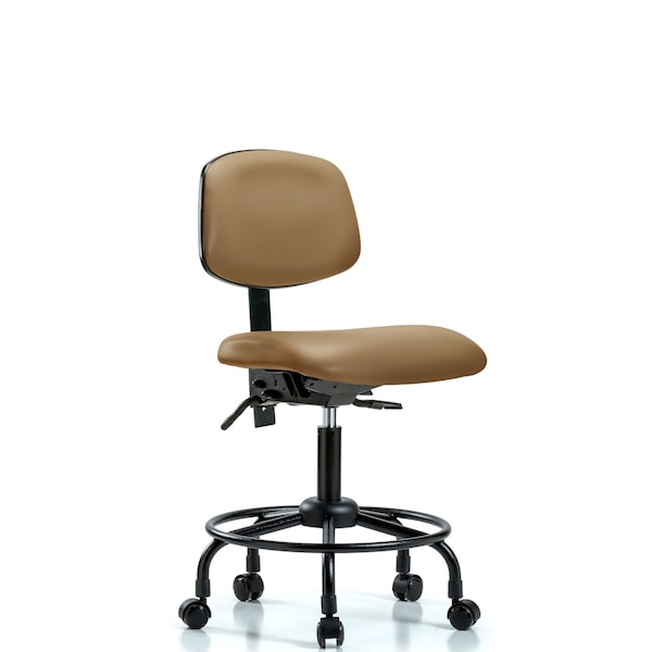 Desk Chair Desk Chair, RT Casters, Vinyl, Taupe, No Arms, 21" to 26" Height, Vinyl, Taupe
