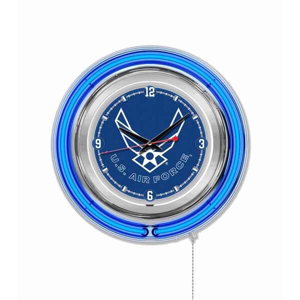 United States Air Force Double Neon 15" Clock