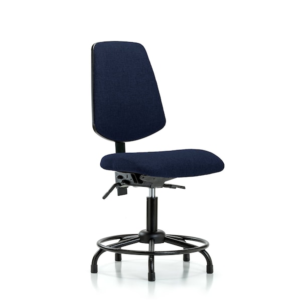 Desk Chair Fab Desk Chair, Med, Bk, RT, Glides, Navy, No Arms, 19" to 24" Height, Fabric, Dark Blue