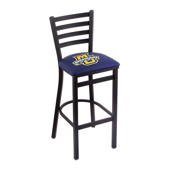 25" Blk Wrinkle Marquette Stationary Counter Stool, Ladder Back