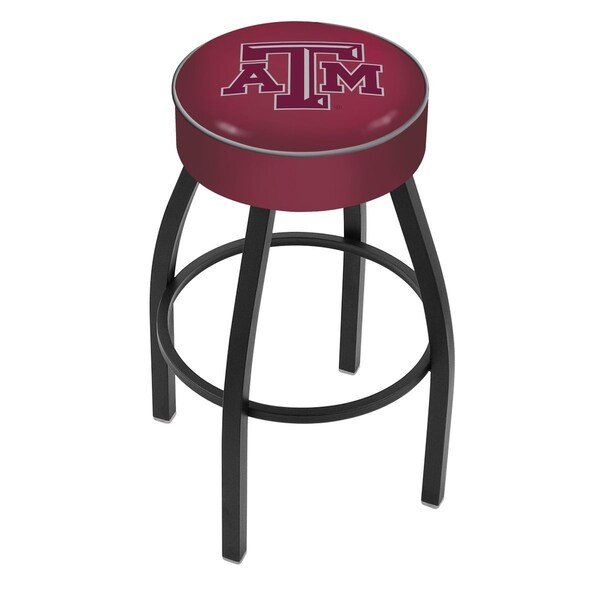 25" 4" Texas A&M Cushion Seat, Blk Wrinkle Base Swivel Bar Stool