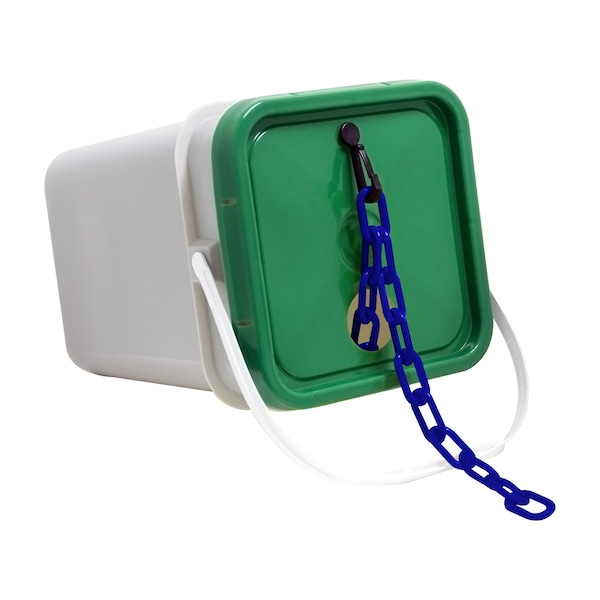 1" x 350' Traffic Blue Plastic Safety Chain - Pail