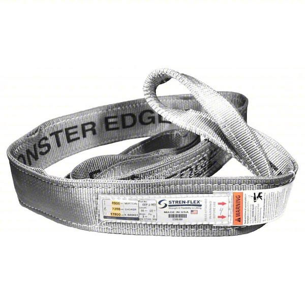 Web Sling, Flat Eye, 4 ft L, 16500 lb Cap.