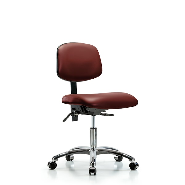 Vinyl Chair Chrome, Desk, Tilt, Casters, Borscht