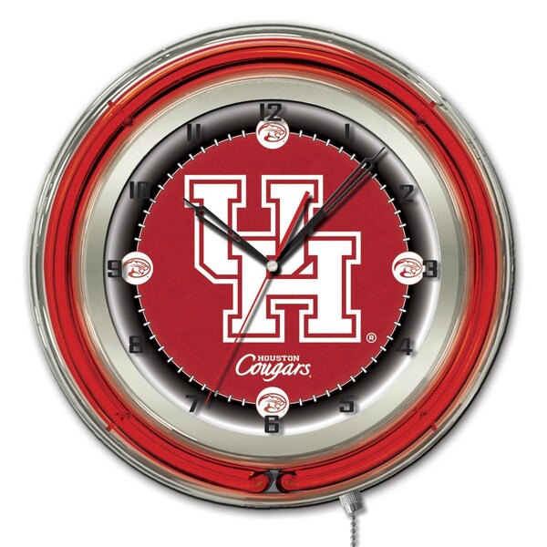 University of Houston Double Neon 19" Clock