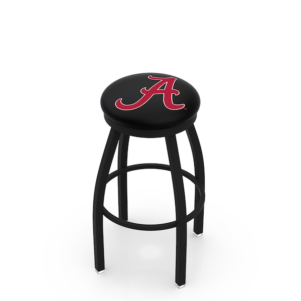25" Blk Wrinkle Alabama Swivel Bar Stool, Accent Ring