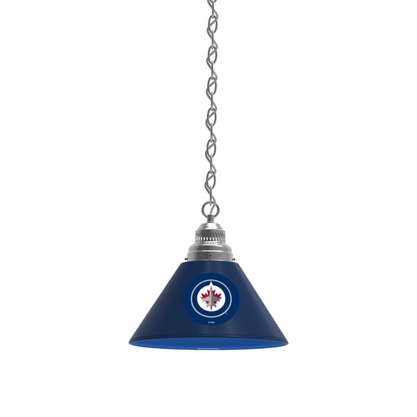 Winnipeg Jets Pendant Light, Chrome Fixture
