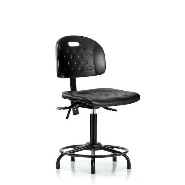 Newport Med Bench Chair, RT, Glides, No Arms, 22" to 30" Height, Black; Blue