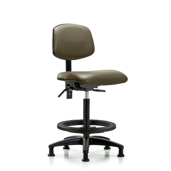 Vinyl Chair, High Bench, Foot Ring, Glides, Taupe