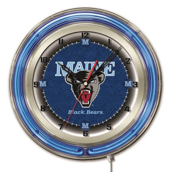 University of Maine Double Neon 19" Clock