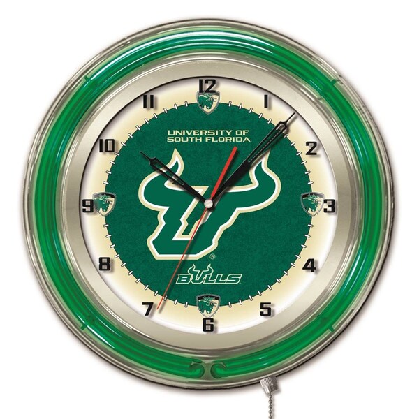 University of South Florida Double Neon 19" Clock