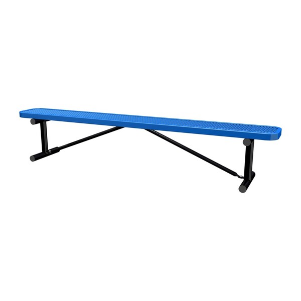 Portable, Bench w/o Back, 8ft., Blue