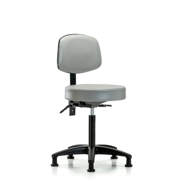 Bench Stool, Med, Vin, Bk, Tilt, Glides, Dov