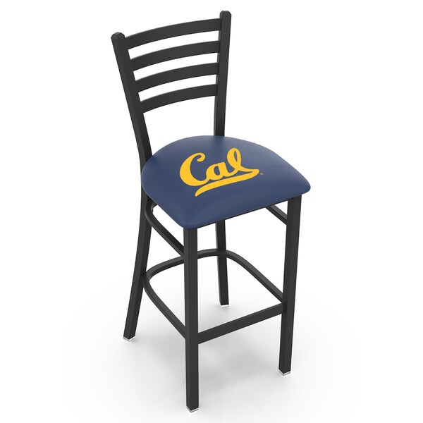 25" Blk Wrinkle Cal Stationary Counter Stool, Ladder Back