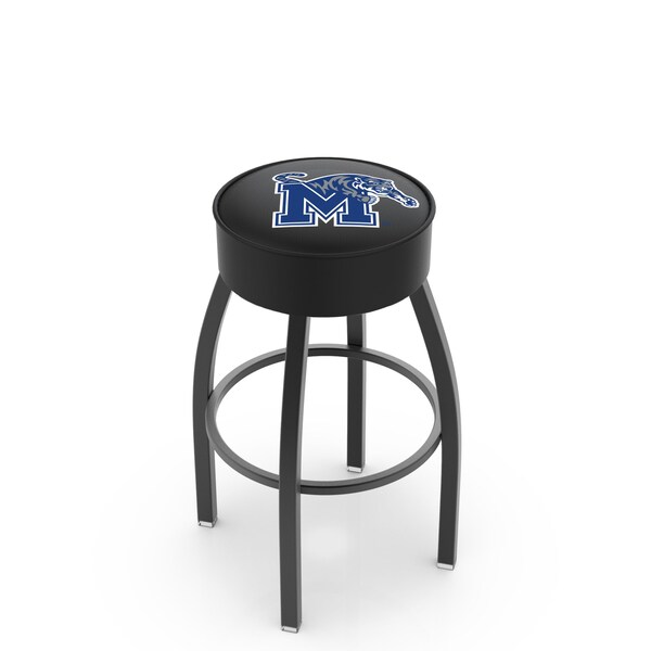 25" 4" Memphis Cushion Seat, Blk Wrinkle Base Swivel Bar Stool