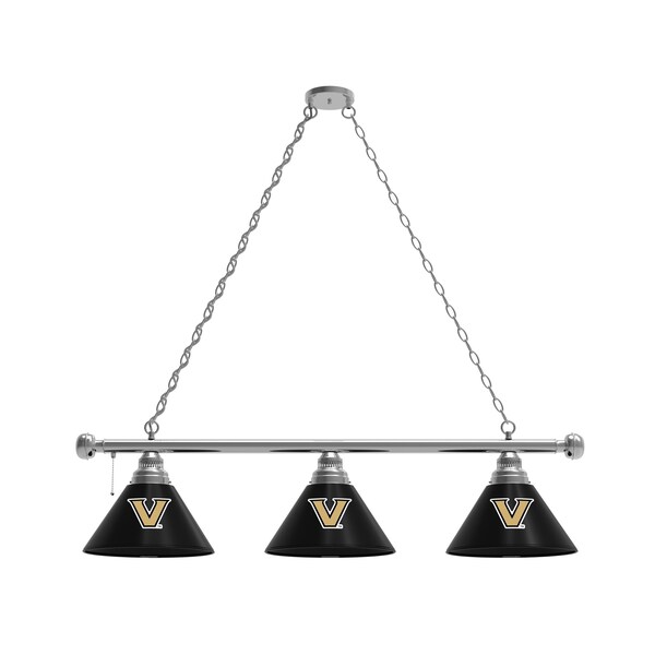 Vanderbilt 3 Shade Billiard Light, Chrome Fixture