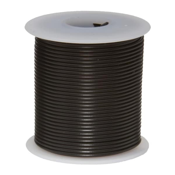 28 AWG Gauge UL1061 Stranded Hook Up Wire, 300V, 0035 Diameter, Black, 25 ft Length