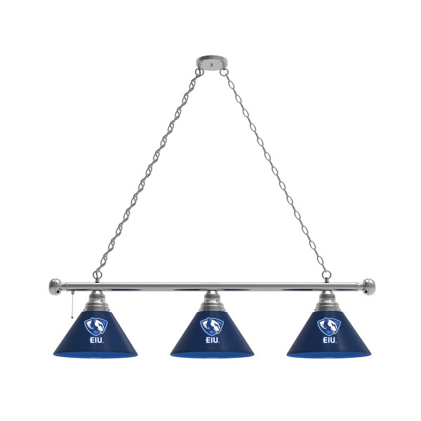 Eastern Illinois 3 Shade Billiard Light, Chrome Fixture