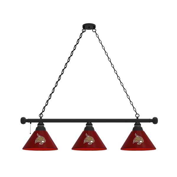 Texas State 3 Shade Billiard Light, Black Fixture