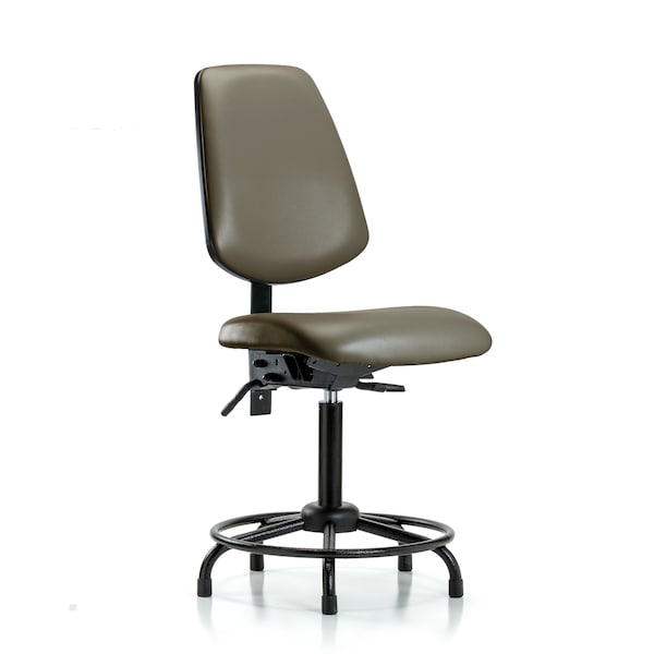 Vinyl Chair, Med Bench, Round Tube Base, Med Back, Glides, Taupe