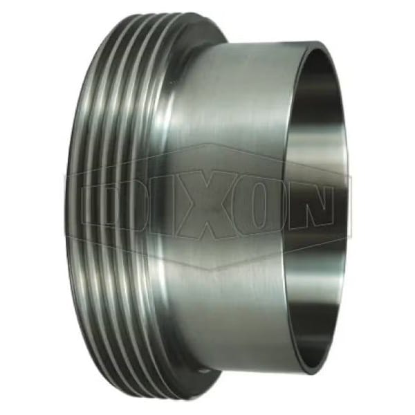 John Perry Long Weld Ferrule, 3 in, Thread, 304 SS, Domestic