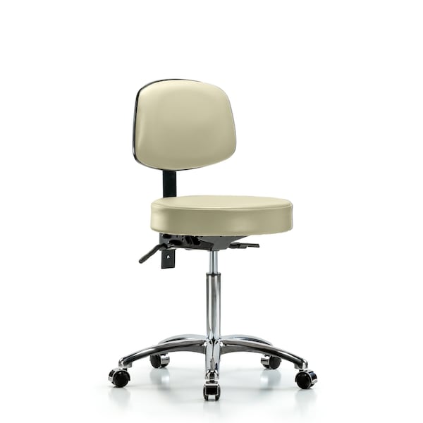 Ben Stool, Med, Vinyl, Bk, Cast, Wht
