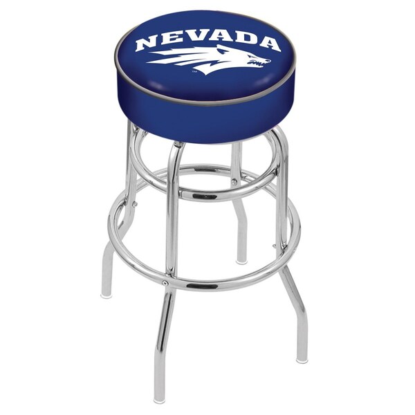 25" 4" Nevada Cushion Seat, Double-Ring Chrome Swivel Bar Stool