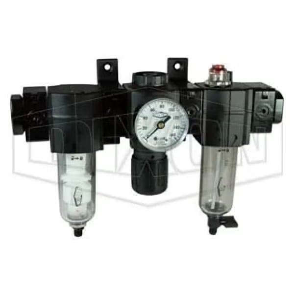Norgren by  Compact Relieving Combination Unit, 1/2 in Port, 70 SCFM Flow Rate, Polycarbonate Bowl,
