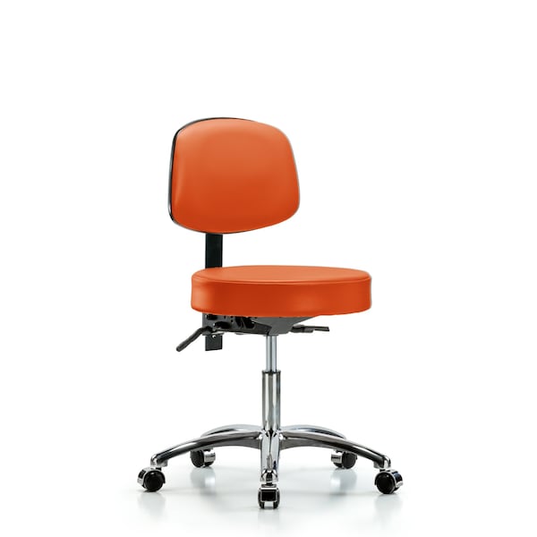 Desk Stool, Vin, Bk, Cast, Orange