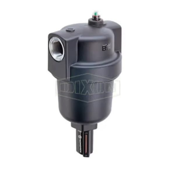 Compact Jumbo Compressed Airline Filter with 1/4 Turn Manual Drain and Sight Glass, 2 in Port, Alumi