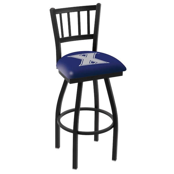 25" Blk Wrinkle Xavier Swivel Bar Stool, Jailhouse Back