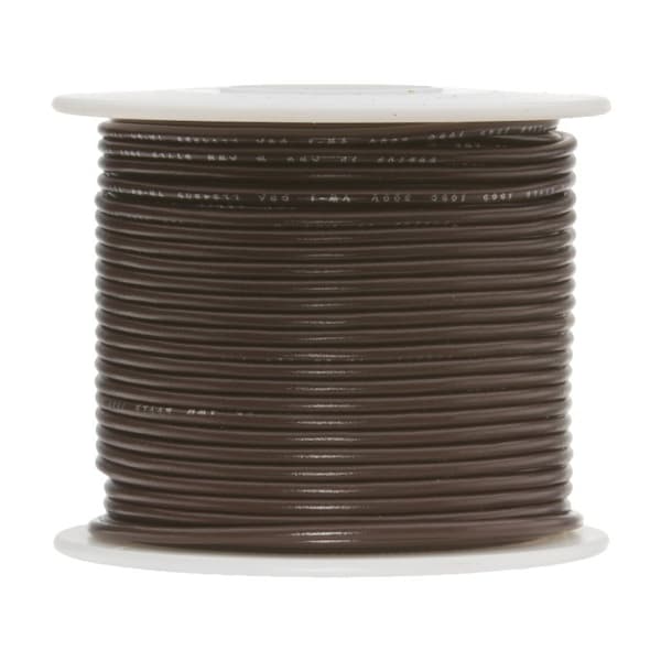 22 AWG Gauge UL1061 Stranded Hook Up Wire, 300V, 0051 Diameter, Brown, 100 ft Length
