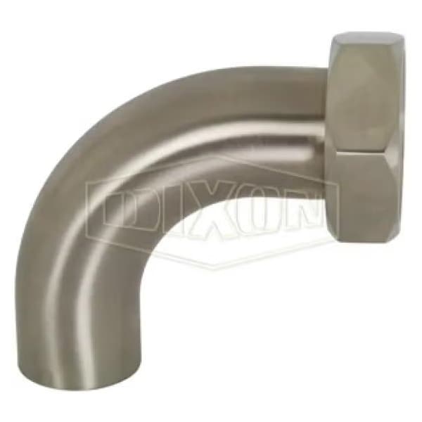 90Deg Elbow with Hex Nut, 2 in, Plain Beveled Seat x Weld, 304 SS, Domestic