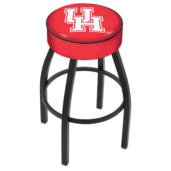 25" 4" Houston Cushion Seat, Blk Wrinkle Base Swivel Bar Stool