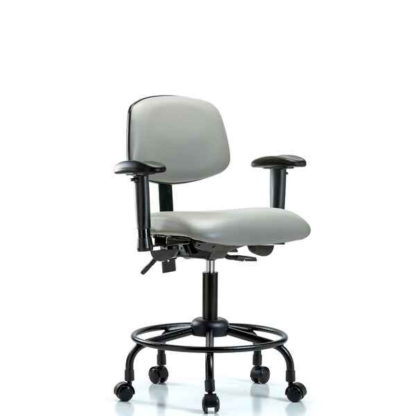 Desk Chair Desk Chair, Vinyl, Chr Tilt AA Glides, Oat, Adjustable Arms, 21" to 26" Height, Vinyl, Dove