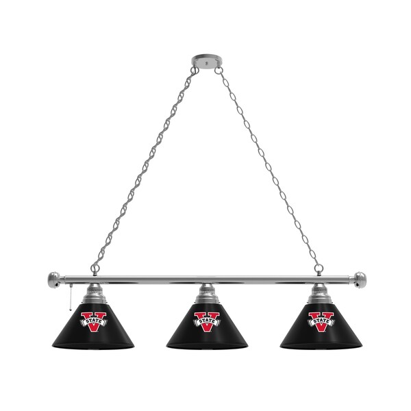Valdosta State 3 Shade Billiard Light, Chrome Fixture
