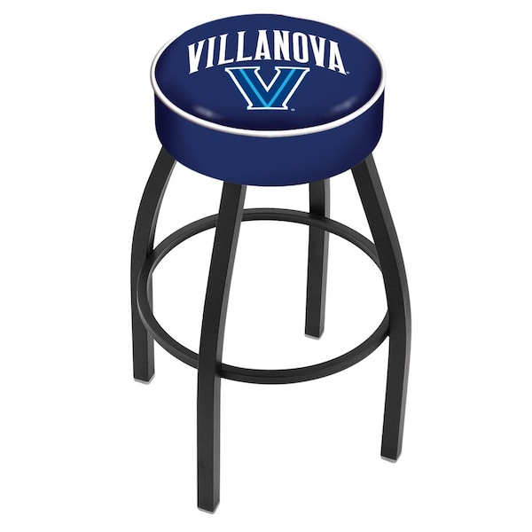 25" 4" Villanova Cushion Seat, Blk Wrinkle Base Swivel Bar Stool