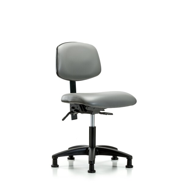 Vinyl Chair, Desk, Glides, Sterling