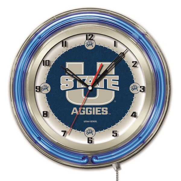 Utah State University Double Neon 19" Clock