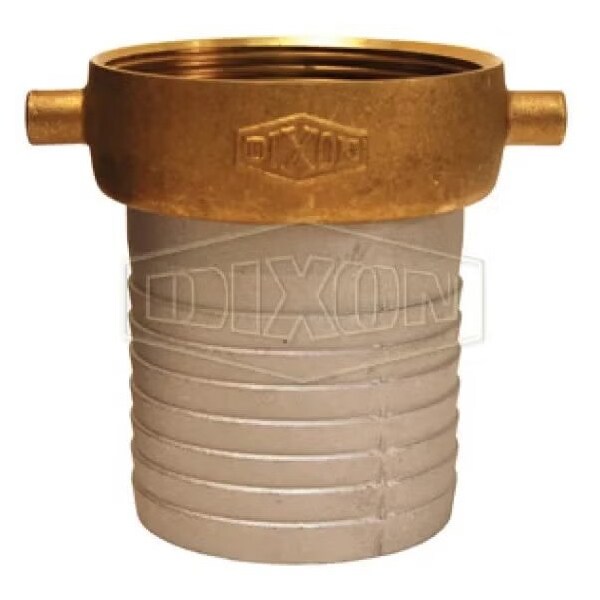 King Short Shank Suction Coupling with Brass Nut, 6 in Nominal, Female NPSM End Style, Domestic