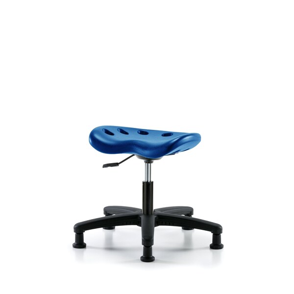 Poly Tractor Stool, Desk, Glides, Blue