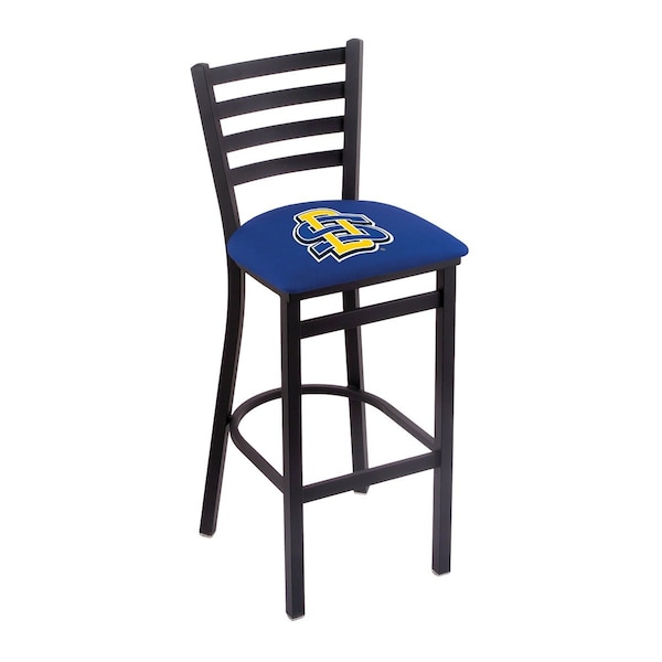25" Blk Wrinkle South Dakota State Station Counter Stool, Ladder Back