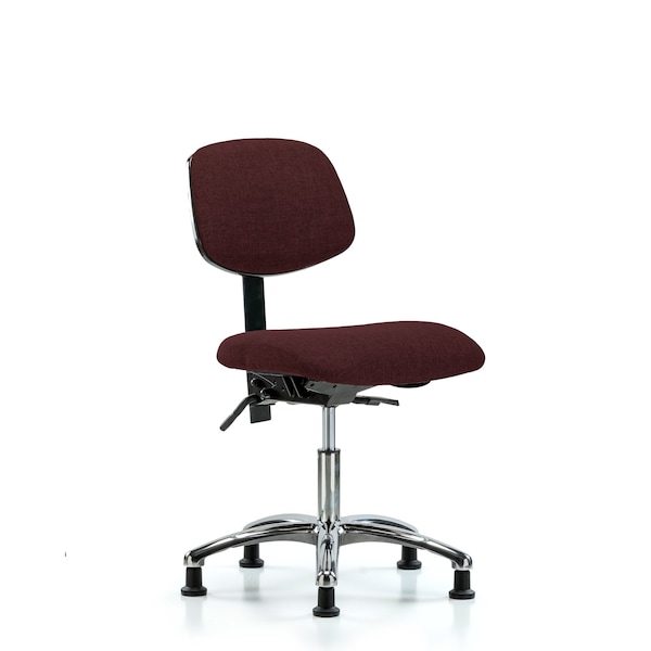 Desk Chair Desk Chair, Fabric, Chrome Glides, Bur, No Arms, 19" to 24" Height, Fabric, Burgundy