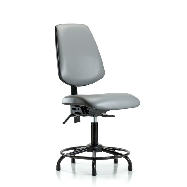 Vinyl Chair, Desk, Round Tube Base, Med Back, Glides, Sterling