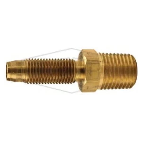 Reusable Stem Fitting, 3/8 x 1/2 in Nominal, Hose ID x MNPTF End Style, Brass, Domestic
