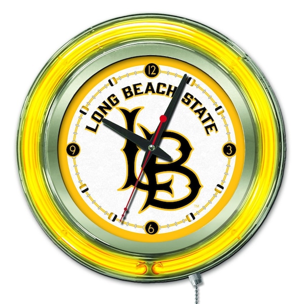 Long Beach State University Double Neon 15" Clock