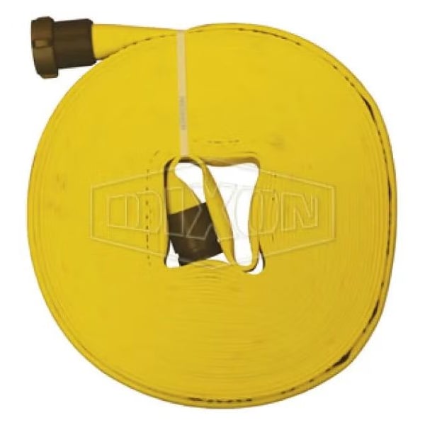 Forestry Non-Weeping Single Jacket Fire Hose, 1 in, NST NH, 100 ft L, 270 psi Working, Aluminum, D