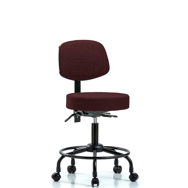 Desk Stool, Fab, Bk, RT, Tilt, Casters, Bur