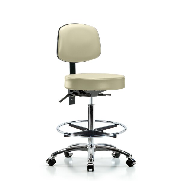 Ben Stool, Hi, Vinyl, Bk, CF, Cast, Wht