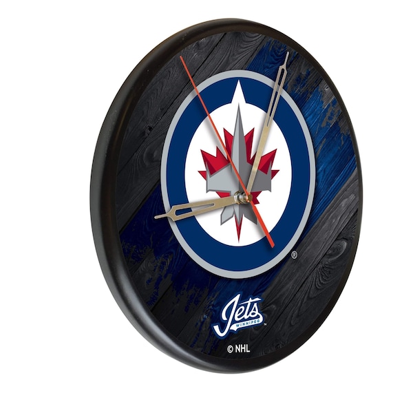 Winnipeg Jets 13" Solid Wood Clock